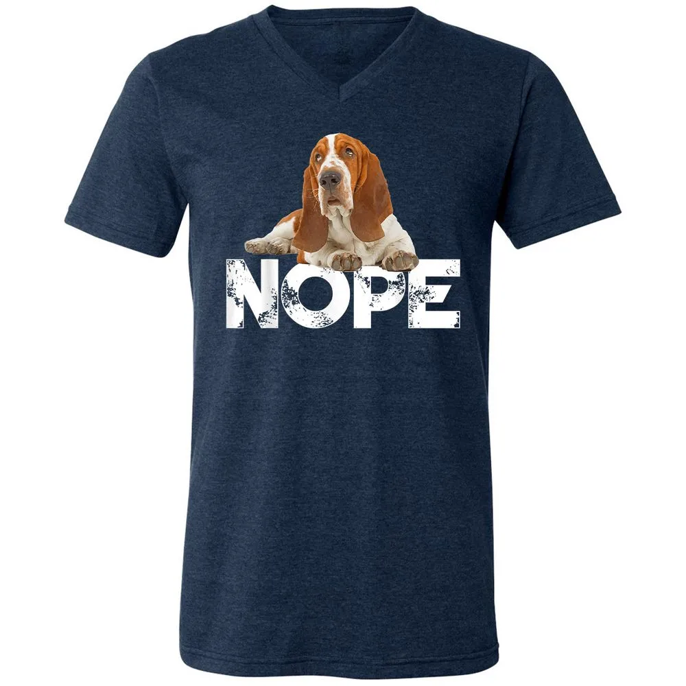Unisex V-Neck T-Shirt - HERJXGF6 - Heather Navy - 15
