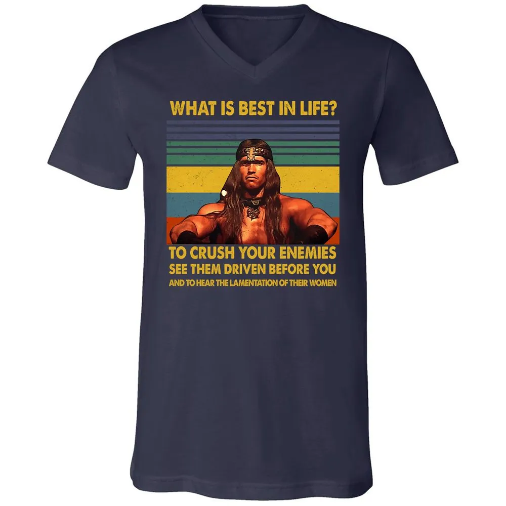 Unisex V-Neck T-Shirt - Y9H9SUUC - Navy - 2