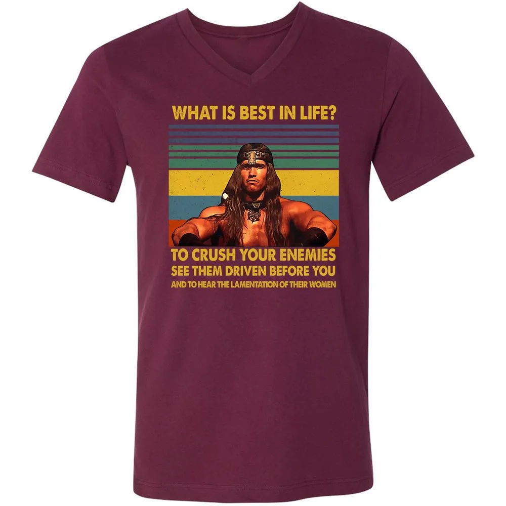 Unisex V-Neck T-Shirt - Y9H9SUUC - Maroon - 6