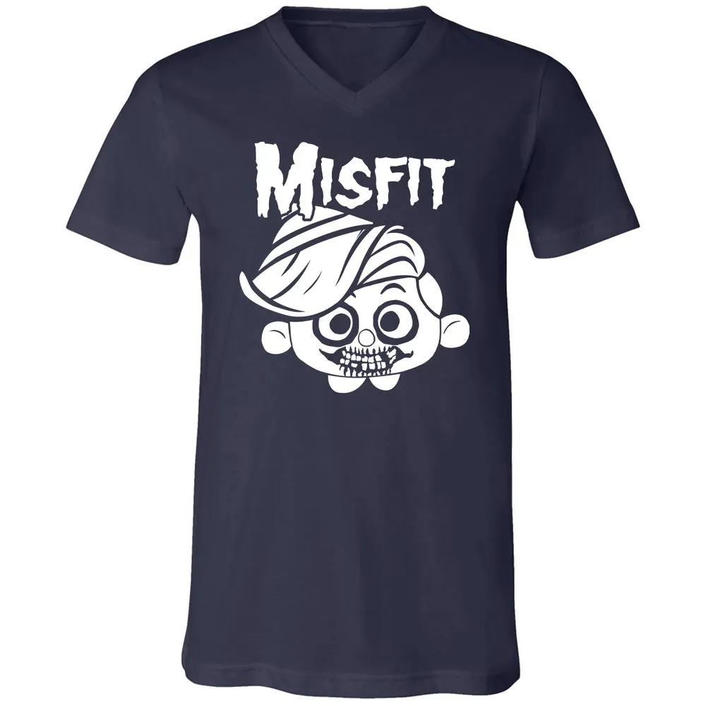 Unisex V-Neck T-Shirt - C7N4TVS4 - Navy - 2