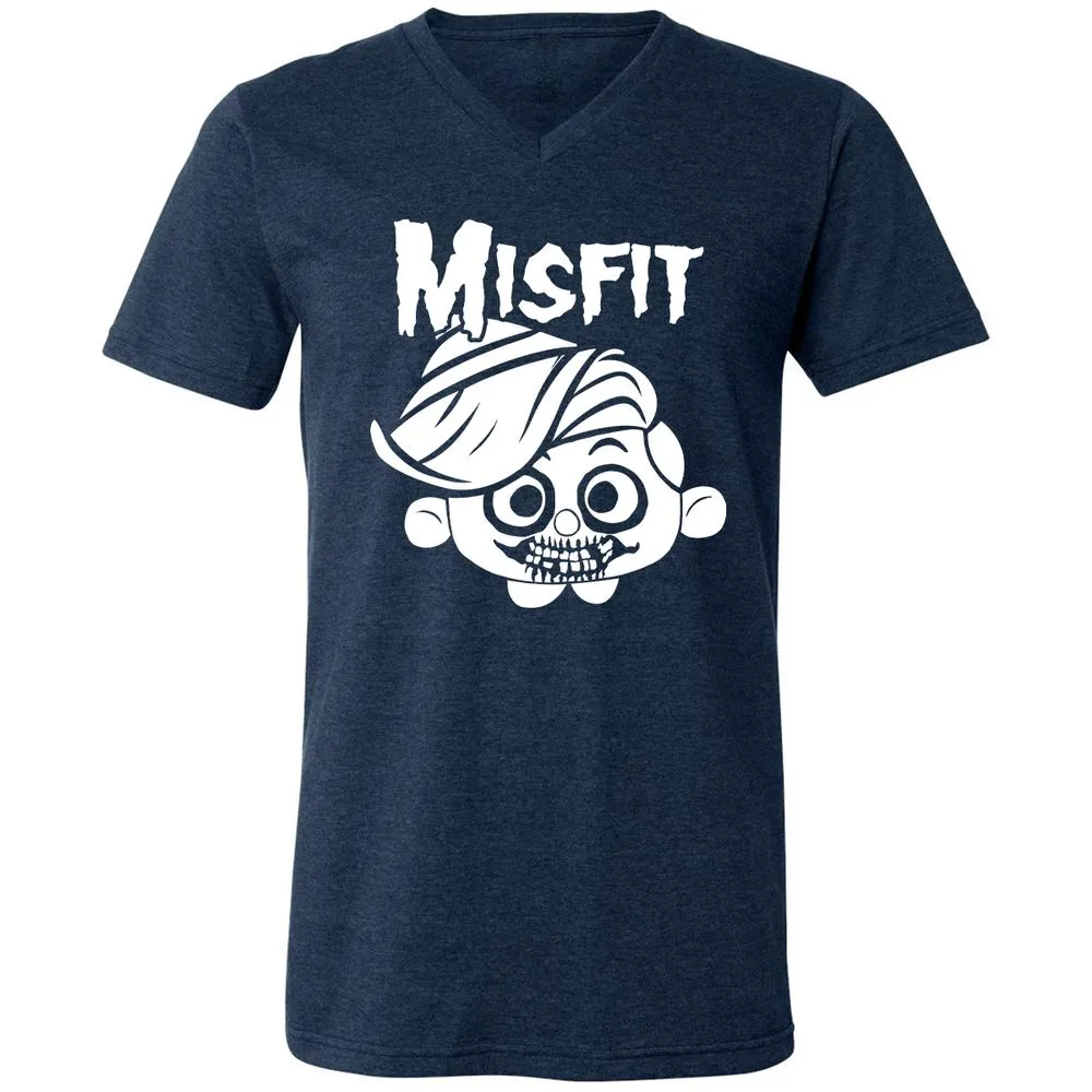 Unisex V-Neck T-Shirt - C7N4TVS4 - Heather Navy - 15