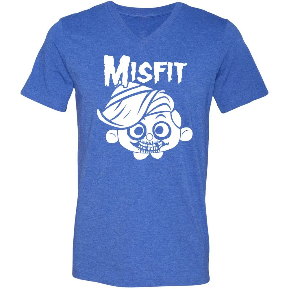 Unisex V-Neck T-Shirt - C7N4TVS4 - Heather True Royal - 14