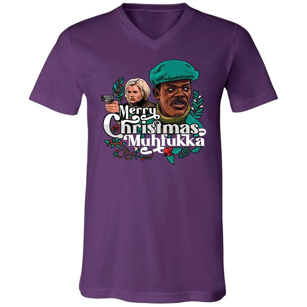 Unisex V-Neck T-Shirt - PVQ6LE66 - Team Purple - 9