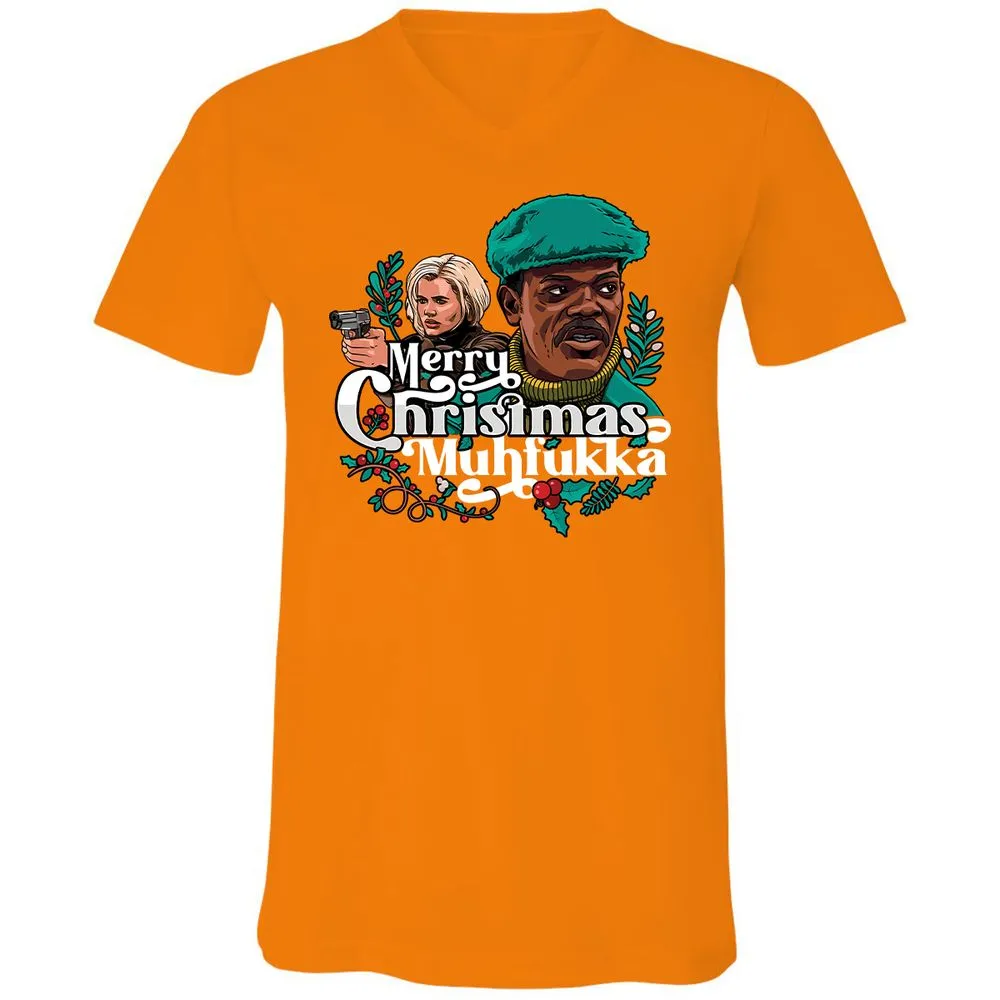 Unisex V-Neck T-Shirt - PVQ6LE66 - Orange - 11