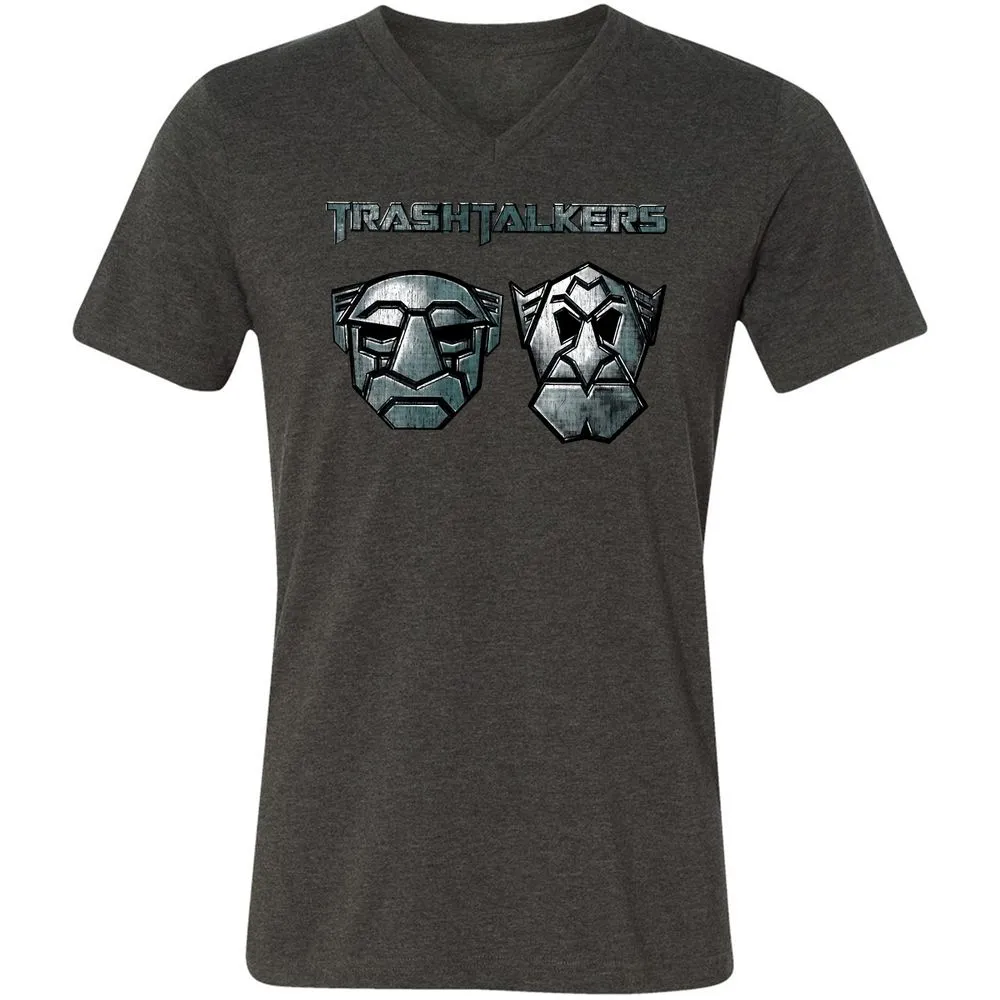Unisex V-Neck T-Shirt - ANSRUJ11 - Dark Grey Heather - 8
