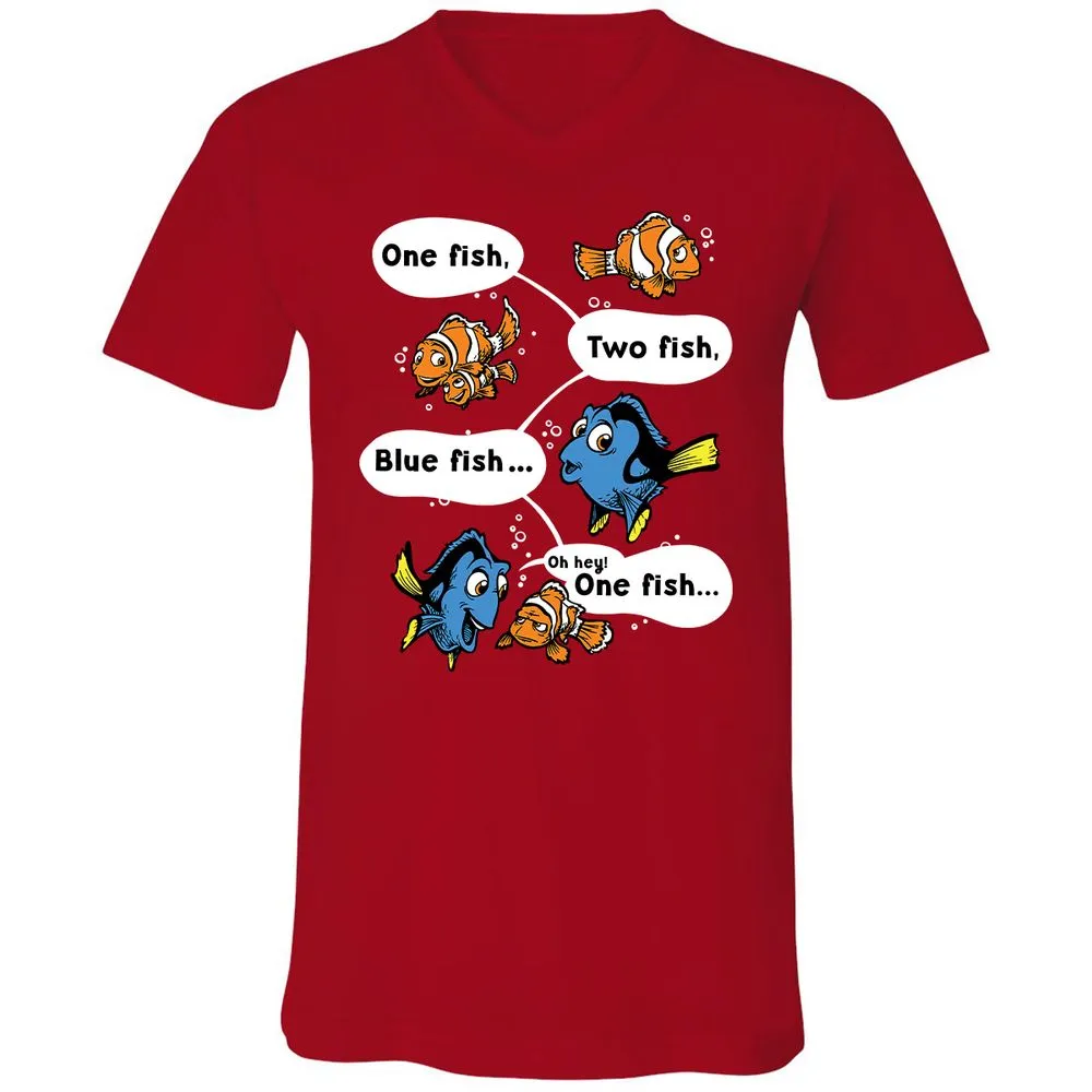 Unisex V-Neck T-Shirt - NQTXKSXD - Red - 3