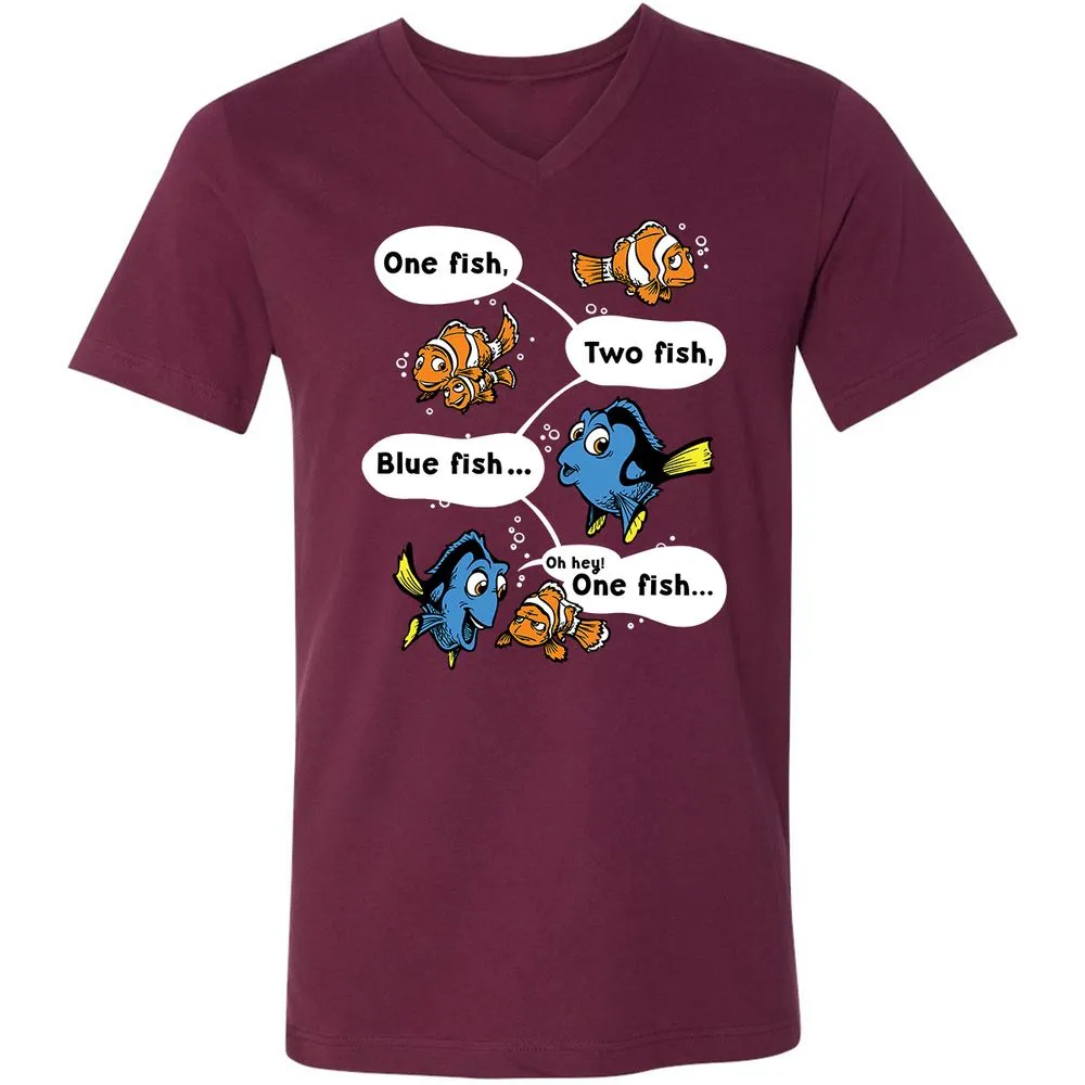Unisex V-Neck T-Shirt - NQTXKSXD - Maroon - 6