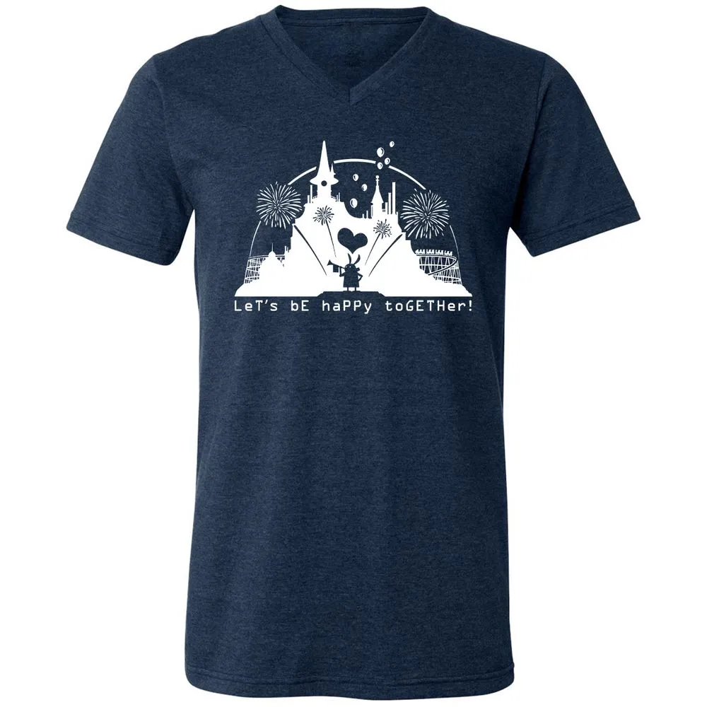 Unisex V-Neck T-Shirt - LAQ3359G - Heather Navy - 15