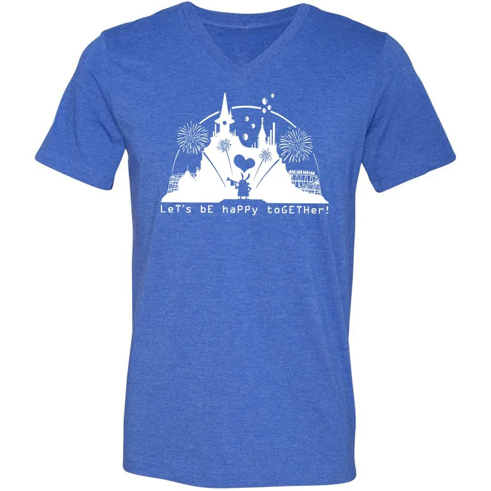 Unisex V-Neck T-Shirt - LAQ3359G - Heather True Royal - 14