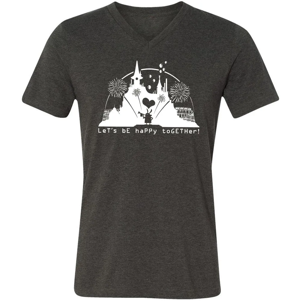Unisex V-Neck T-Shirt - LAQ3359G - Dark Grey Heather - 8