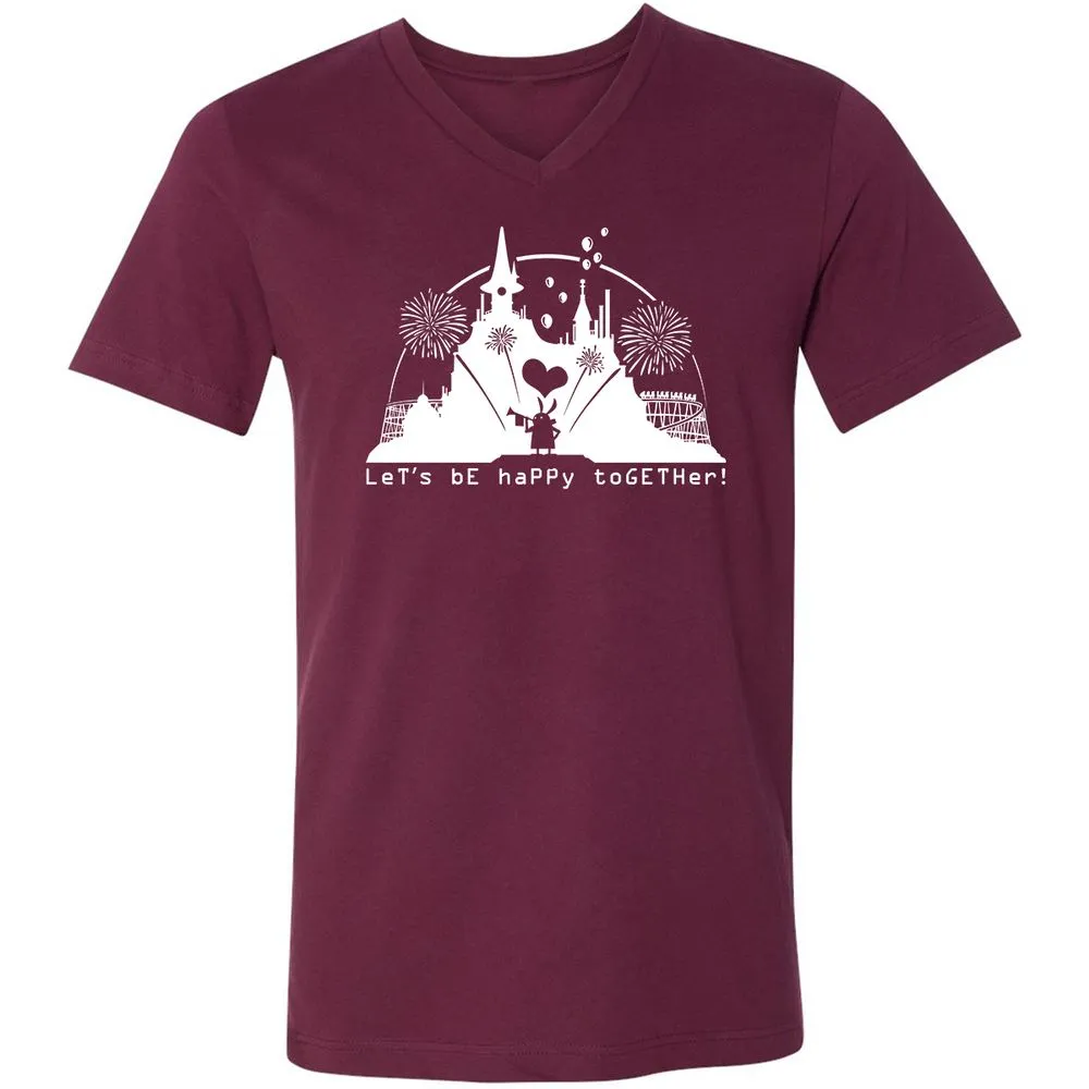 Unisex V-Neck T-Shirt - LAQ3359G - Maroon - 6