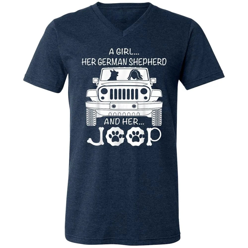 Unisex V-Neck T-Shirt - FRBZ83GP - Heather Navy - 15
