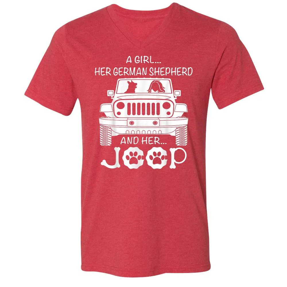 Unisex V-Neck T-Shirt - FRBZ83GP - Heather Red - 16