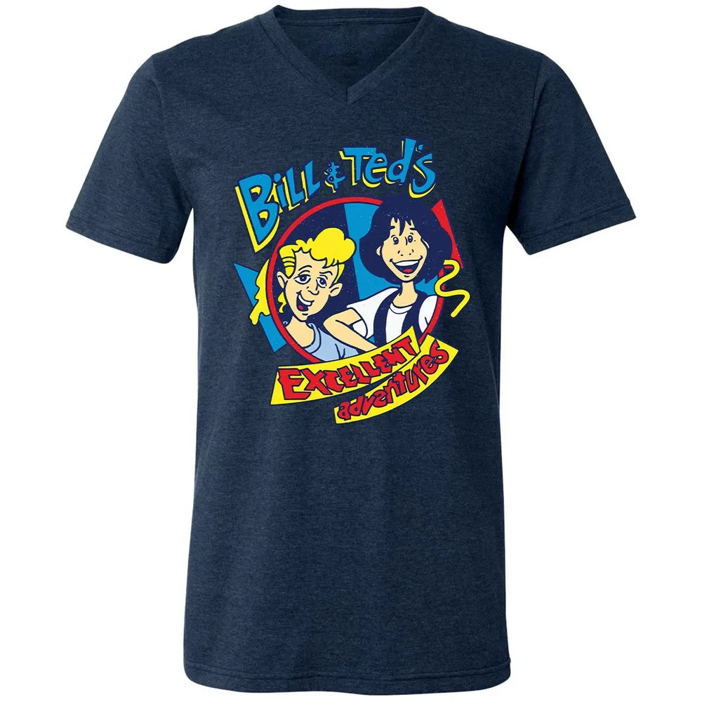 Unisex V-Neck T-Shirt - LUBQJY6S - Heather Navy - 15