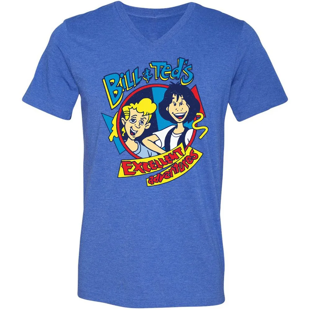 Unisex V-Neck T-Shirt - LUBQJY6S - Heather True Royal - 14