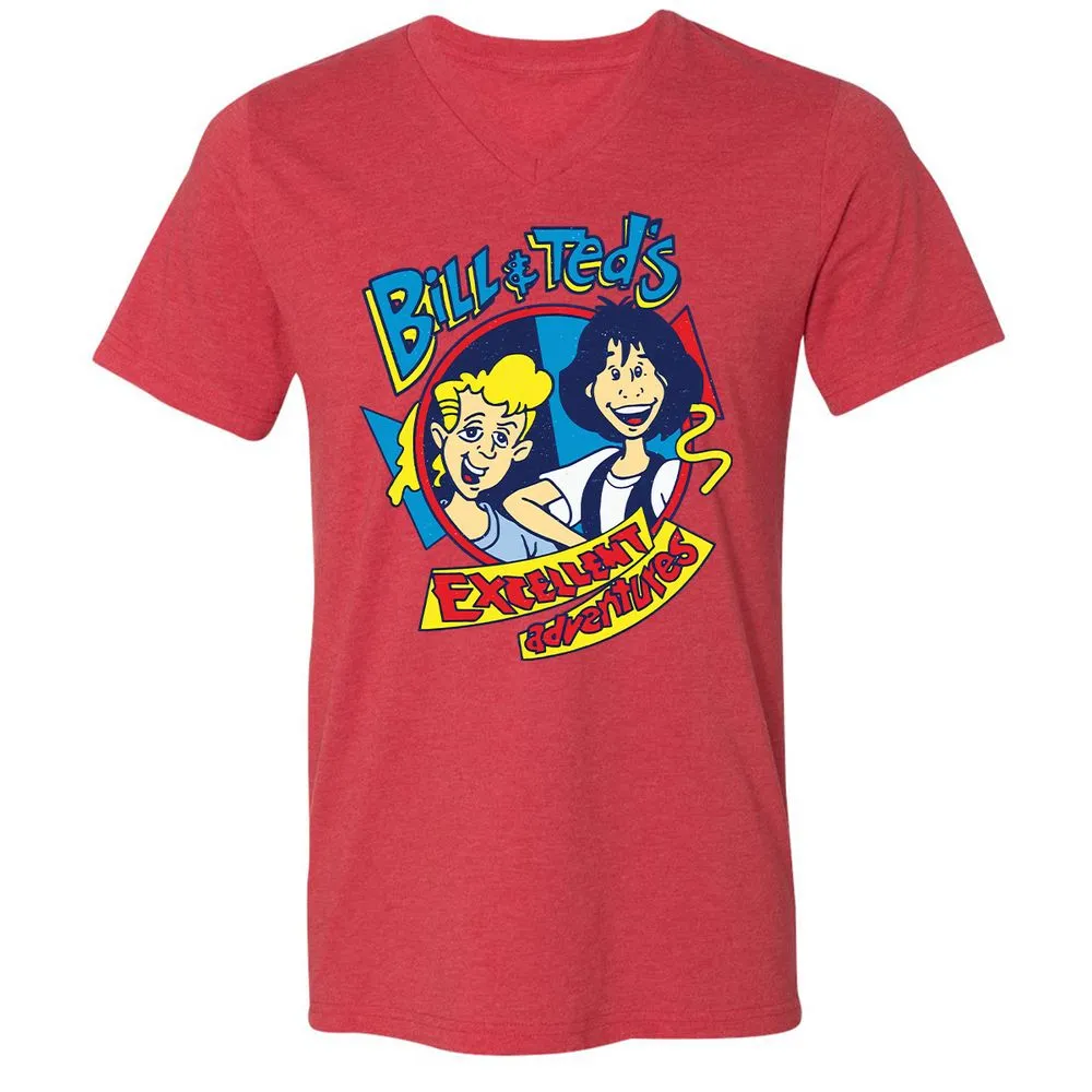 Unisex V-Neck T-Shirt - LUBQJY6S - Heather Red - 16