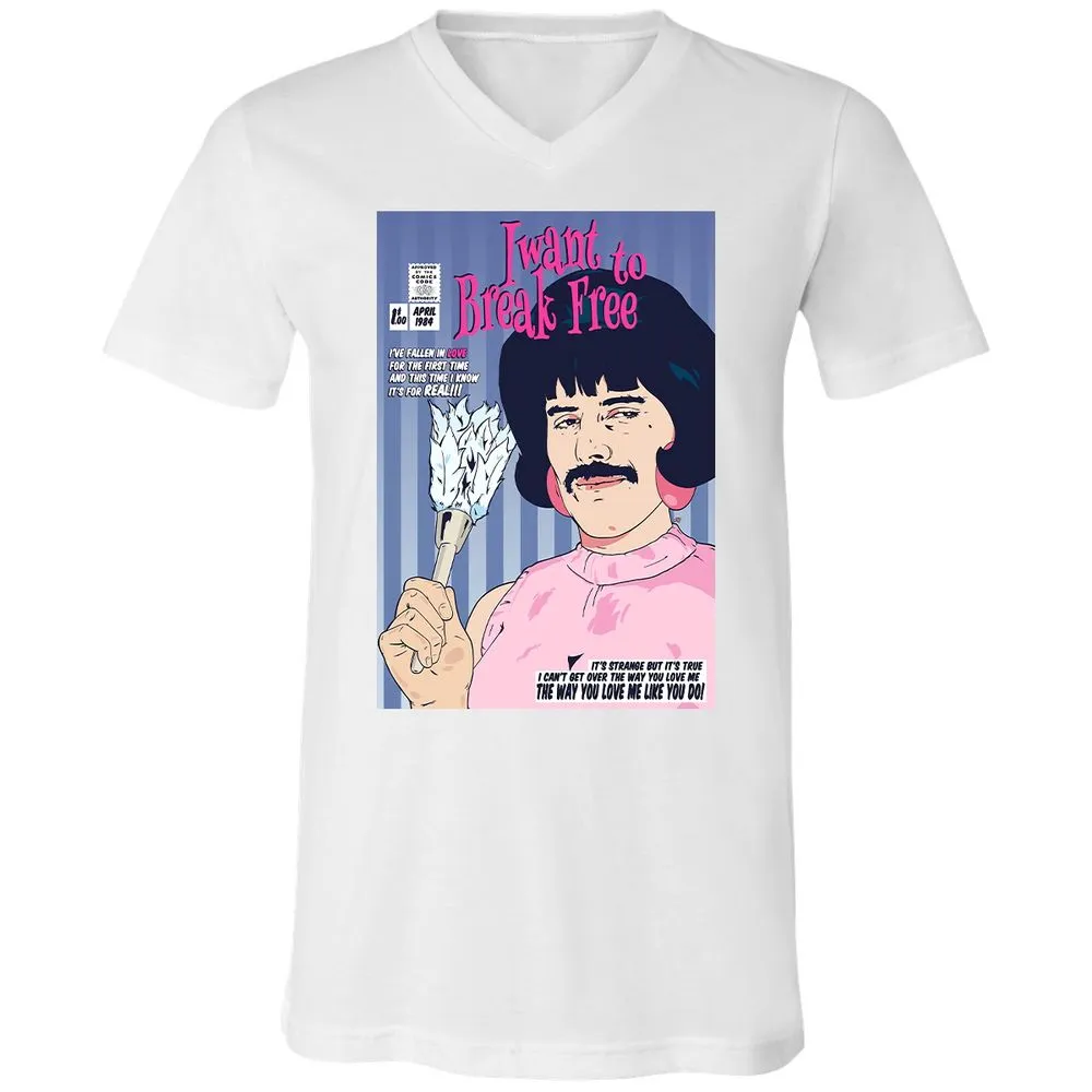 Unisex V-Neck T-Shirt - GGVQ9WXT - White - 5
