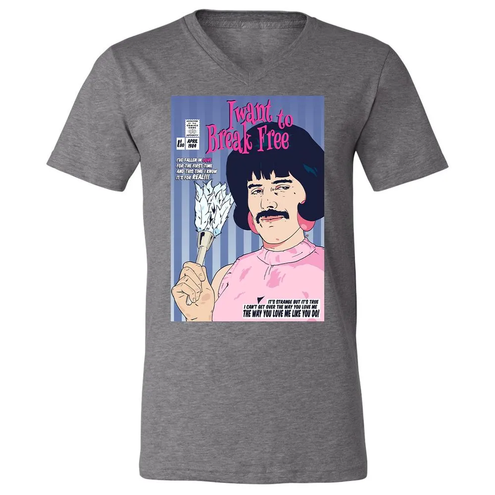 Unisex V-Neck T-Shirt - GGVQ9WXT - Deep Heather - 13