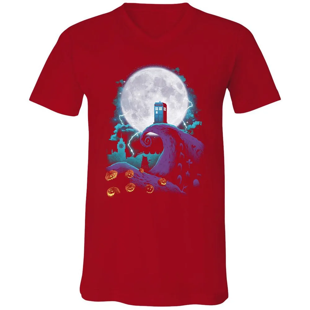 Unisex V-Neck T-Shirt - U8KQULJQ - Red - 3