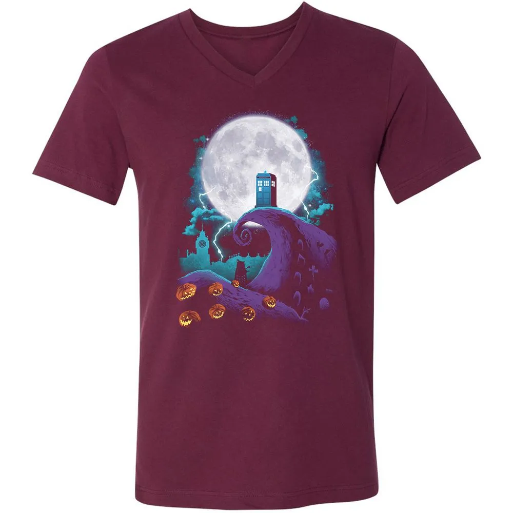 Unisex V-Neck T-Shirt - U8KQULJQ - Maroon - 6