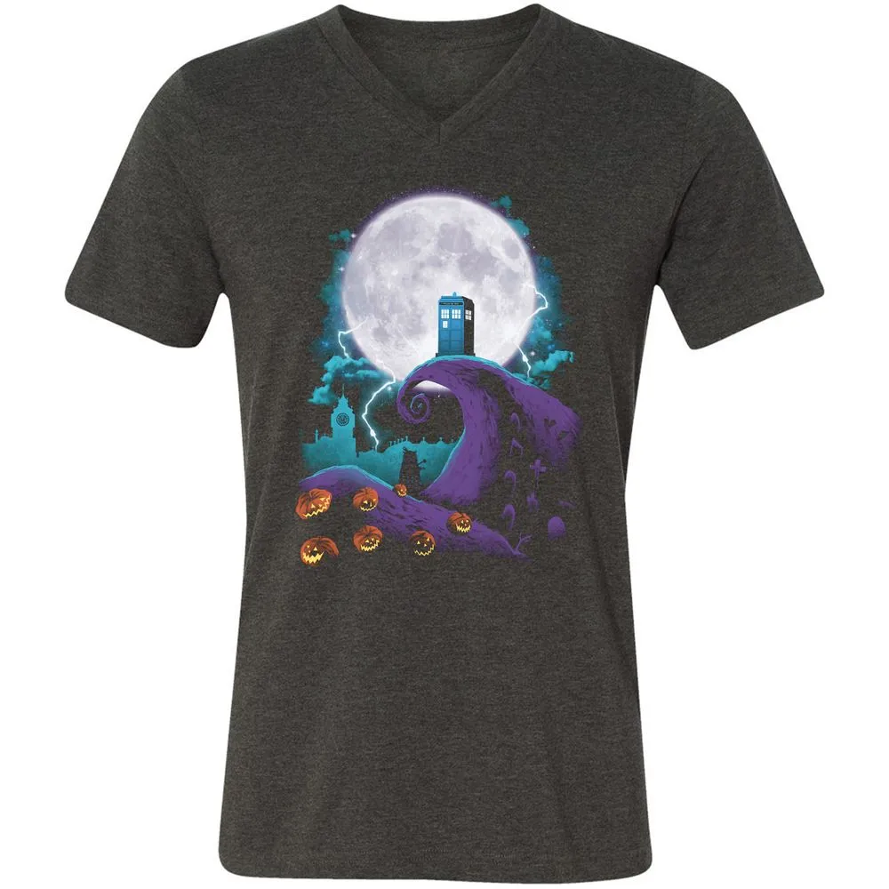 Unisex V-Neck T-Shirt - U8KQULJQ - Dark Grey Heather - 8