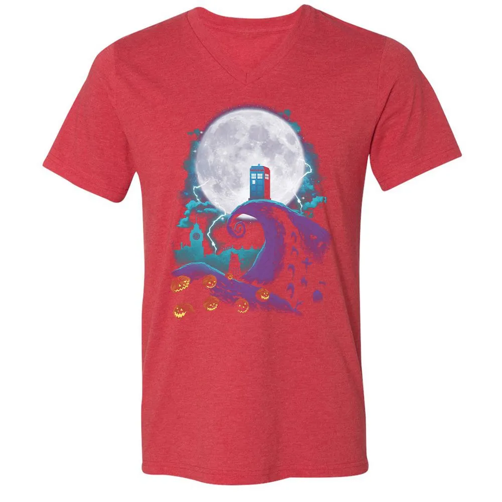 Unisex V-Neck T-Shirt - U8KQULJQ - Heather Red - 16