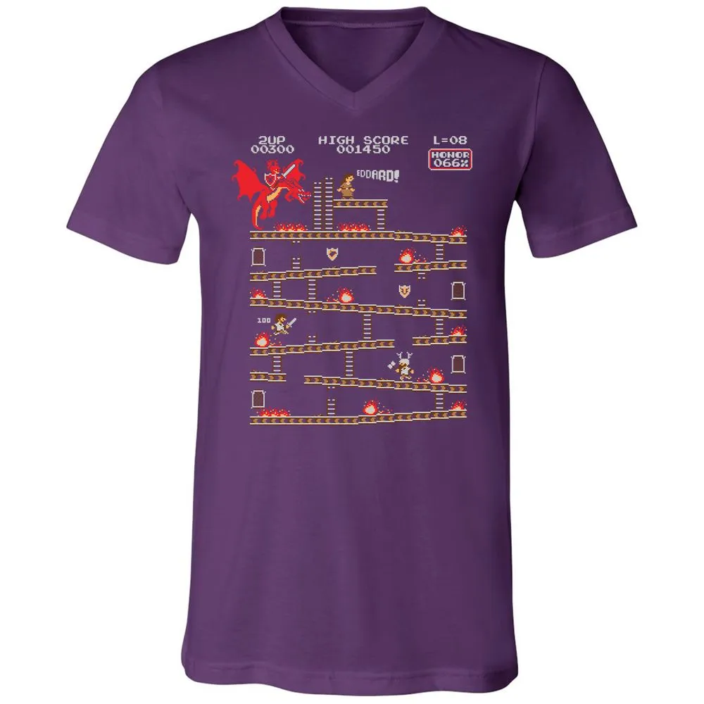 Unisex V-Neck T-Shirt - YJNM7NTU - Team Purple - 9