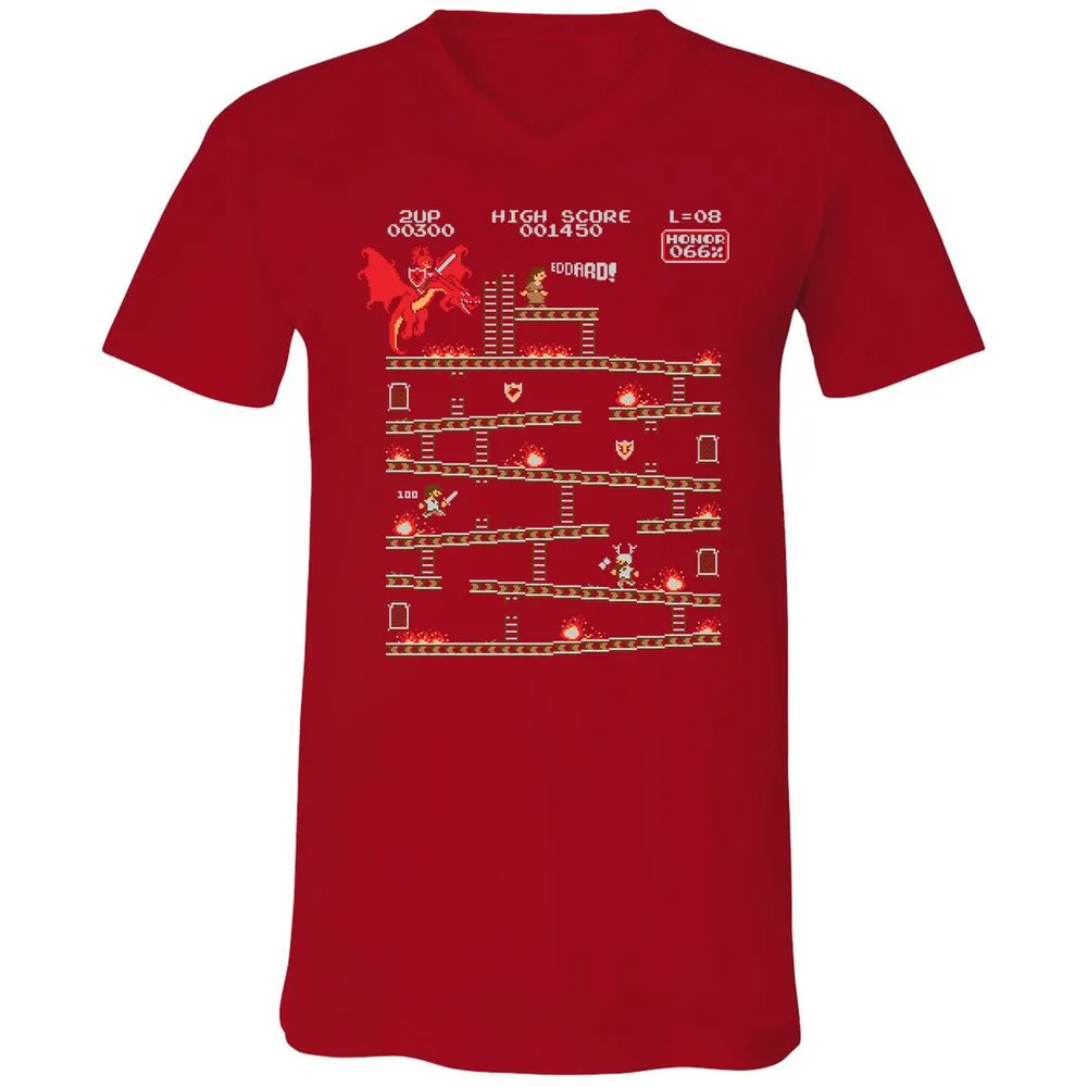 Unisex V-Neck T-Shirt - YJNM7NTU - Red - 3