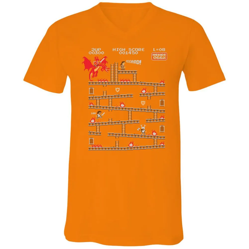 Unisex V-Neck T-Shirt - YJNM7NTU - Orange - 11