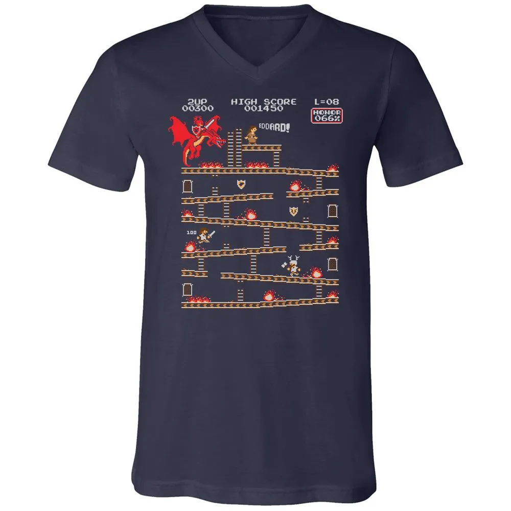 Unisex V-Neck T-Shirt - YJNM7NTU - Navy - 2