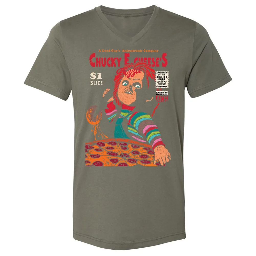 Unisex V-Neck T-Shirt - ZA5TBDM3 - Military Green - 10