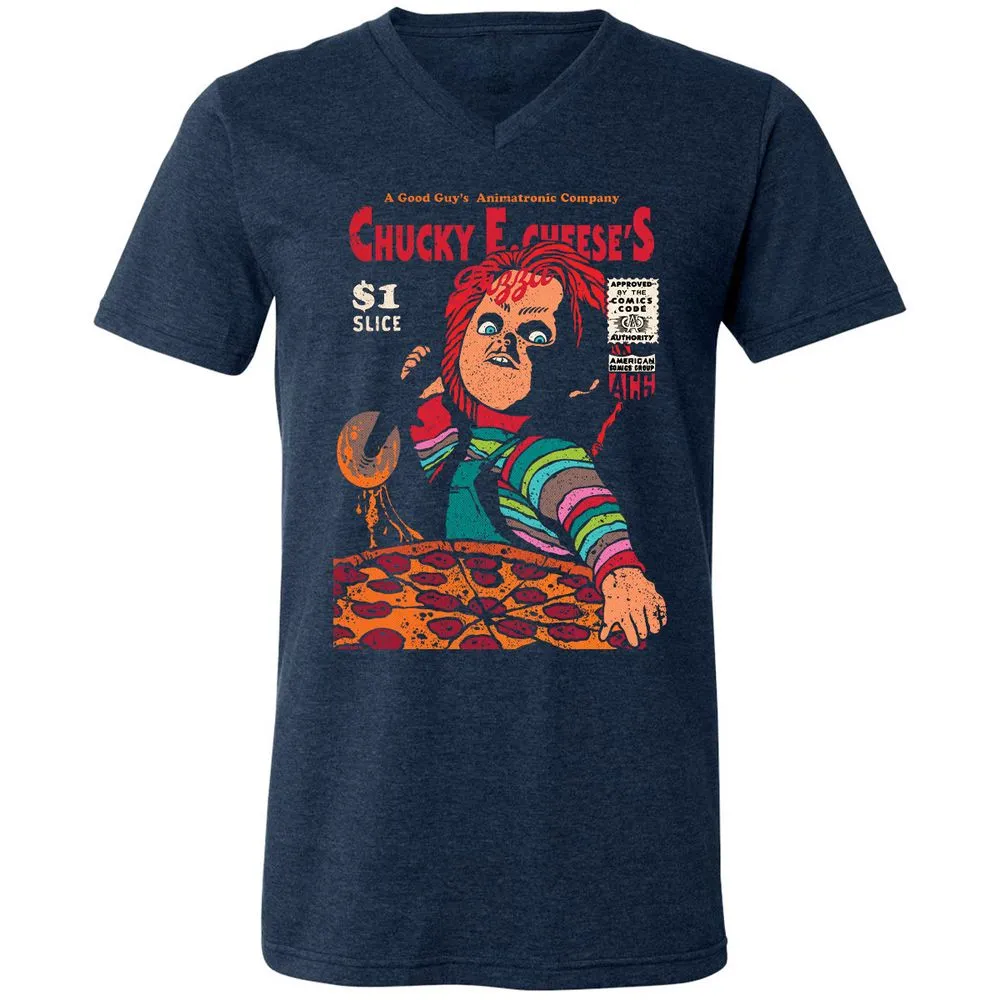 Unisex V-Neck T-Shirt - ZA5TBDM3 - Heather Navy - 15