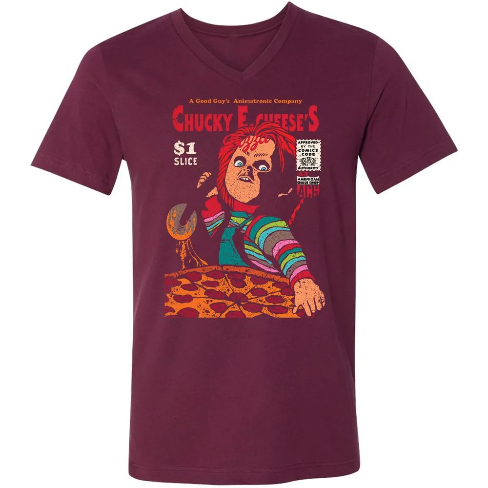 Unisex V-Neck T-Shirt - ZA5TBDM3 - Maroon - 6