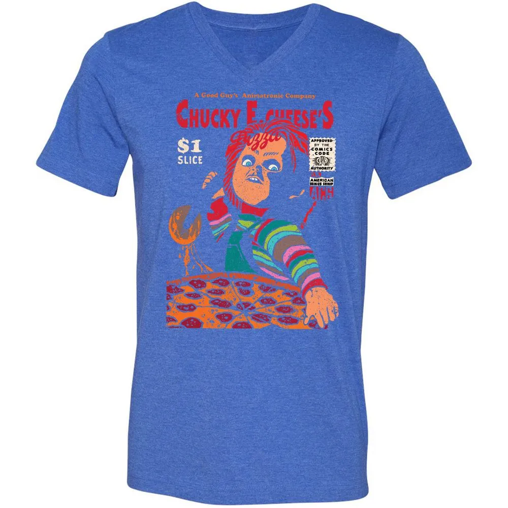 Unisex V-Neck T-Shirt - ZA5TBDM3 - Heather True Royal - 14