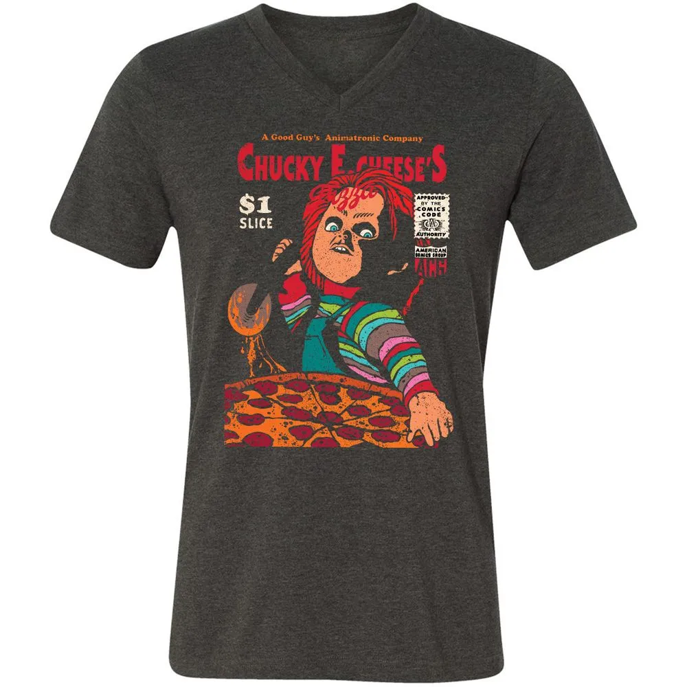 Unisex V-Neck T-Shirt - ZA5TBDM3 - Dark Grey Heather - 8