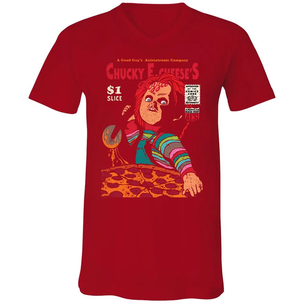 Unisex V-Neck T-Shirt - ZA5TBDM3 - Red - 3