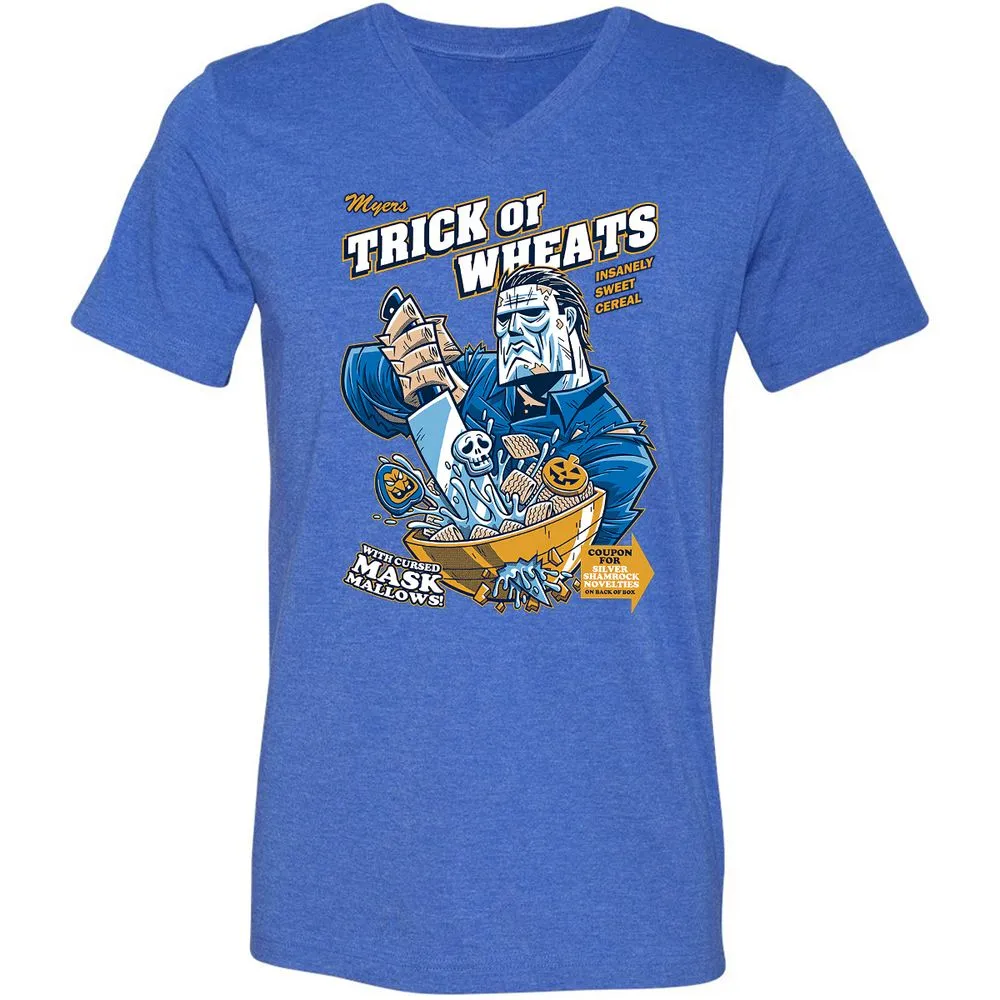 Unisex V-Neck T-Shirt - J3K7WQHW - Heather True Royal - 14