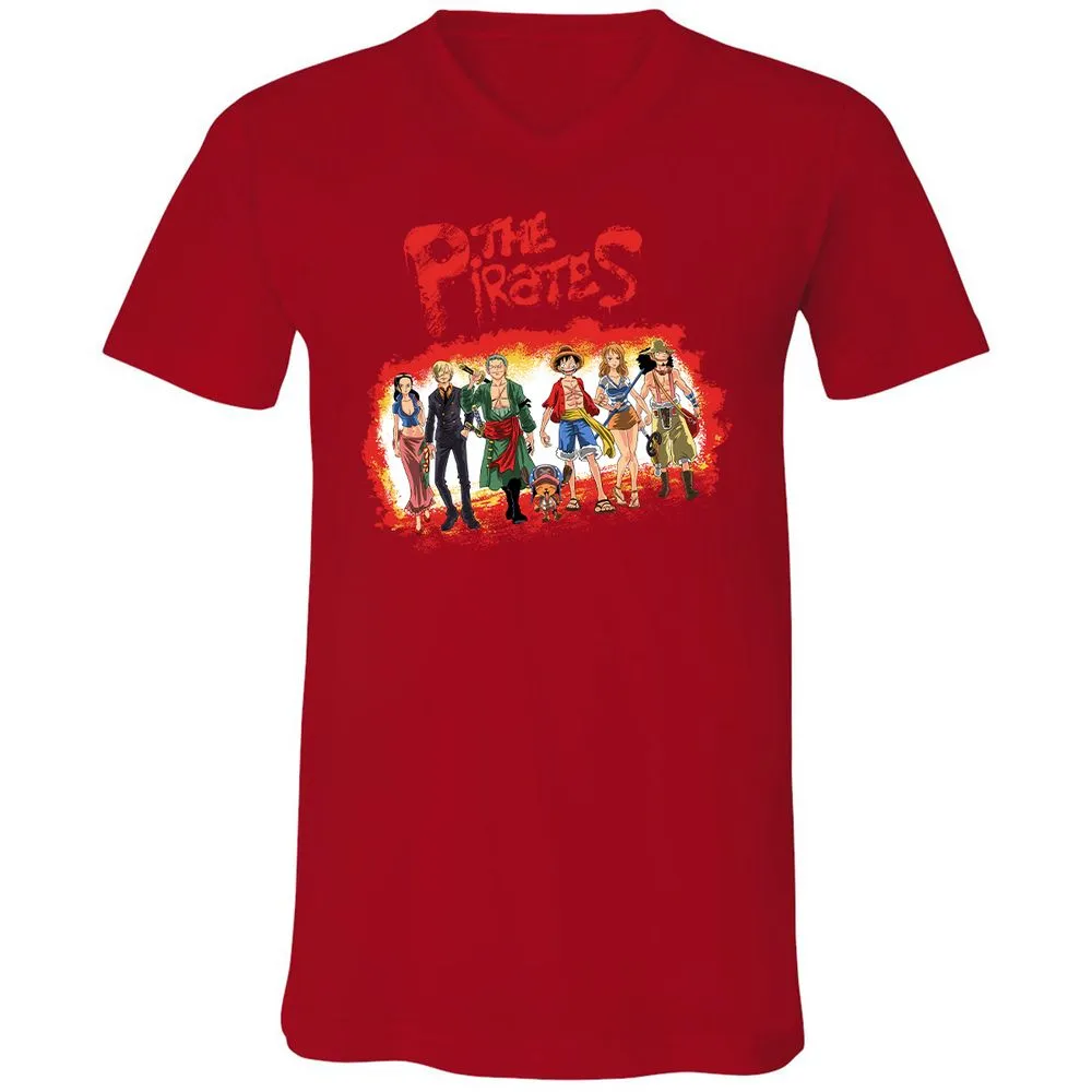 Unisex V-Neck T-Shirt - 9A2C7QK4 - Red - 3