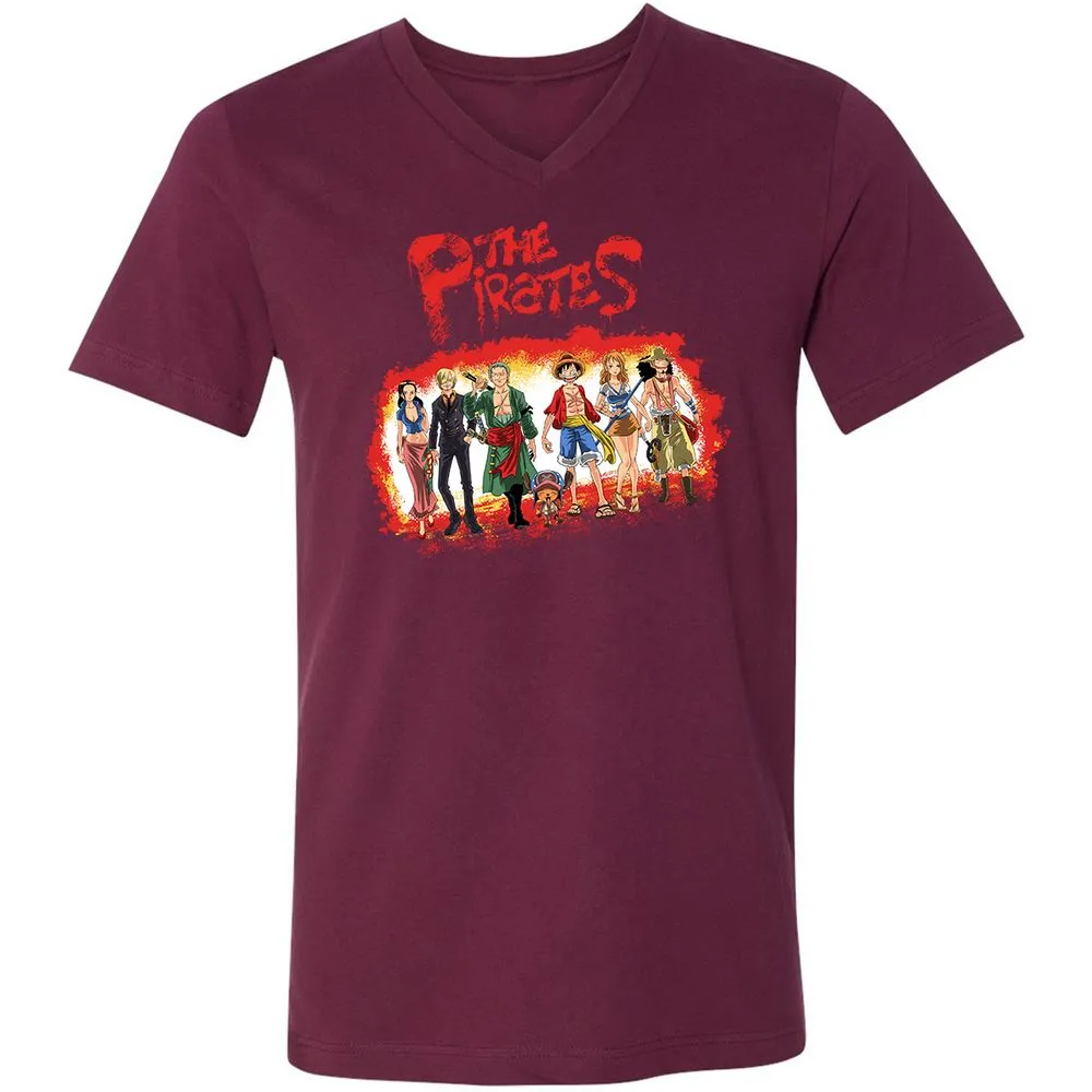 Unisex V-Neck T-Shirt - 9A2C7QK4 - Maroon - 6