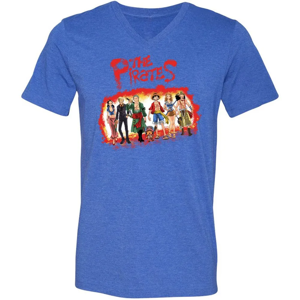 Unisex V-Neck T-Shirt - 9A2C7QK4 - Heather True Royal - 14