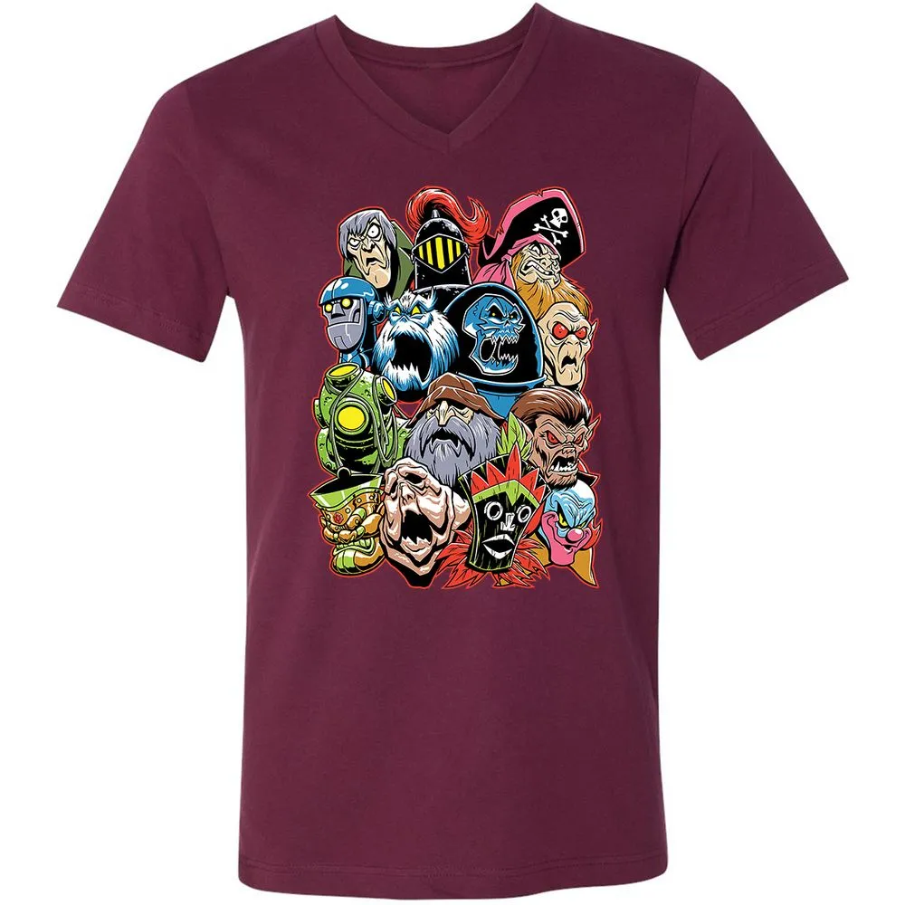 Unisex V-Neck T-Shirt - 6W5KJP6M - Maroon - 6