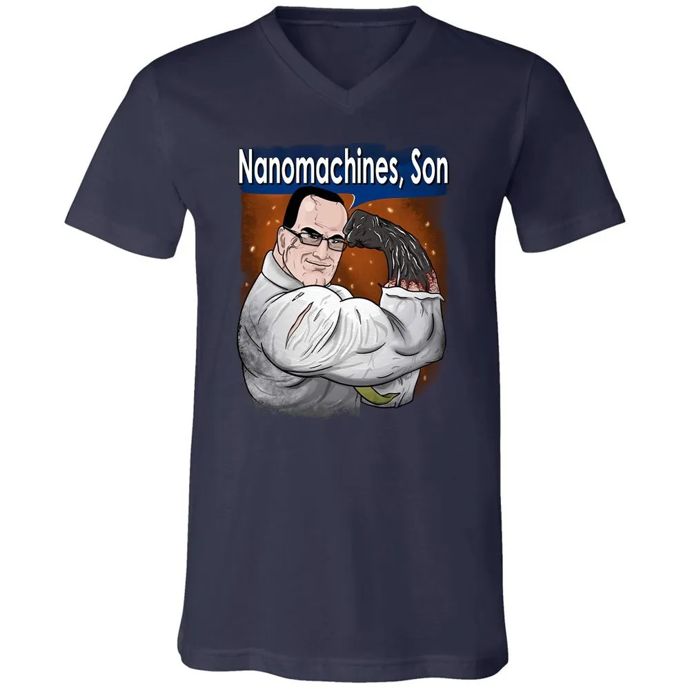Unisex V-Neck T-Shirt - C4NWJQAN - Navy - 2