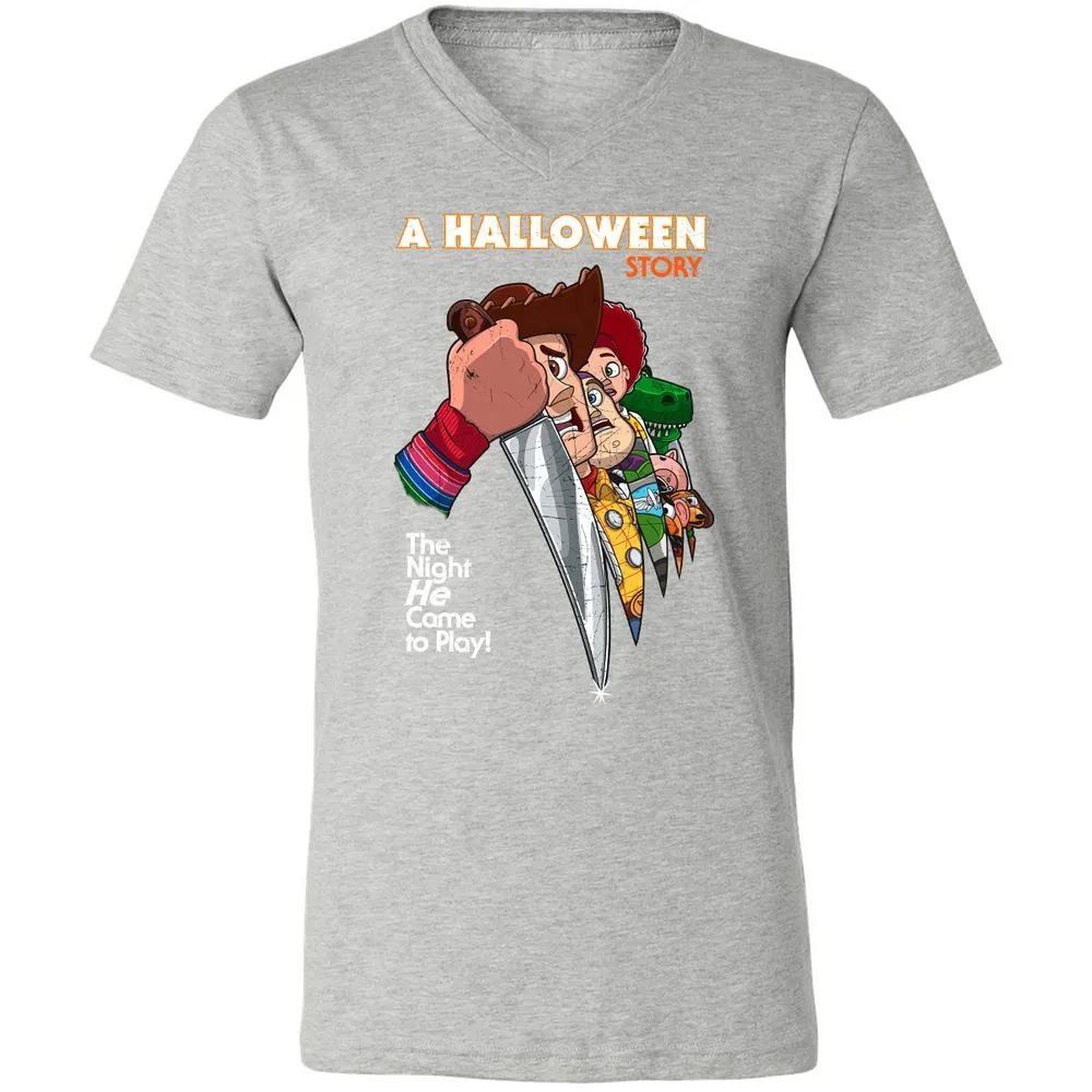 Unisex V-Neck T-Shirt - Q8ZWRSSV - Athletic Heather - 7