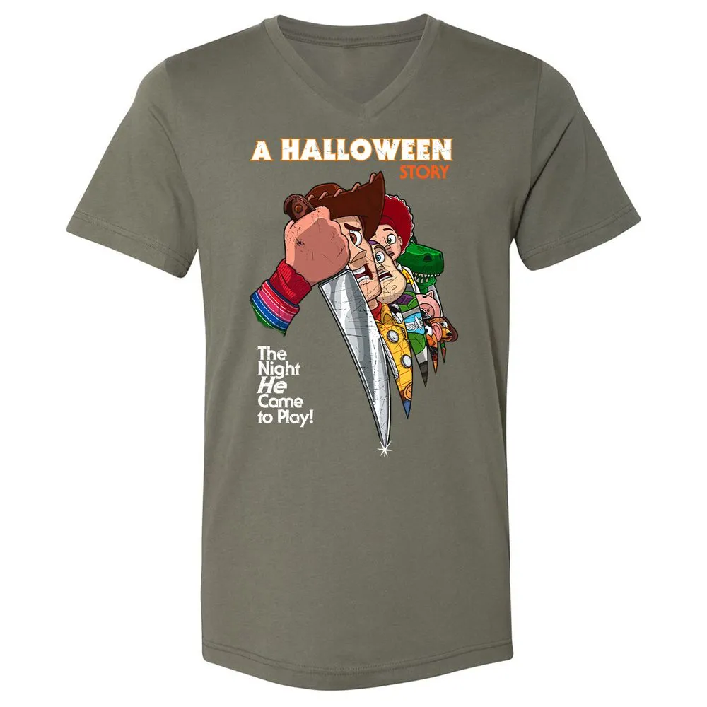 Unisex V-Neck T-Shirt - Q8ZWRSSV - Military Green - 10