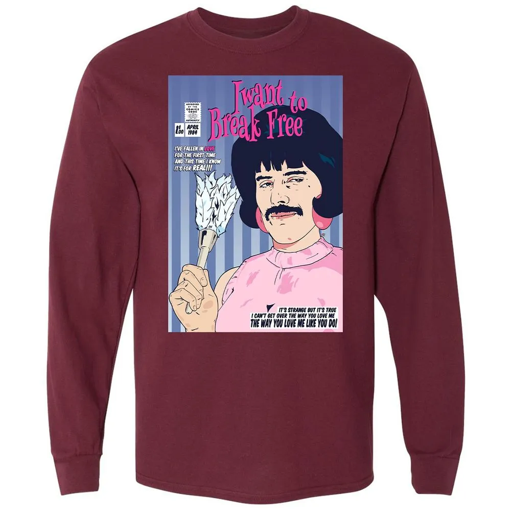 Long Sleeve T-Shirt - W4QMWAU3 - Maroon - 11