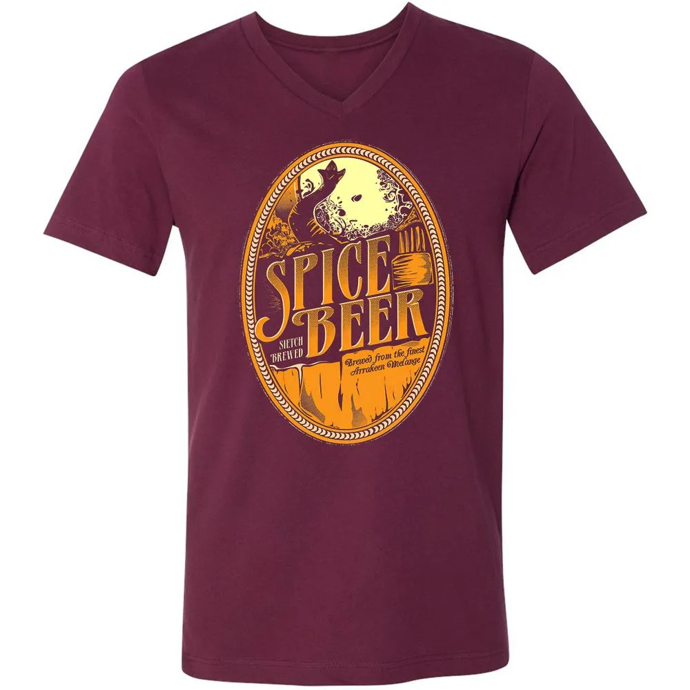 Unisex V-Neck T-Shirt - VQC13G12 - Maroon - 6