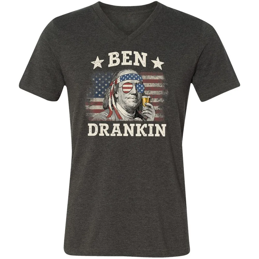 Unisex V-Neck T-Shirt - 915PASXD - Dark Grey Heather - 8
