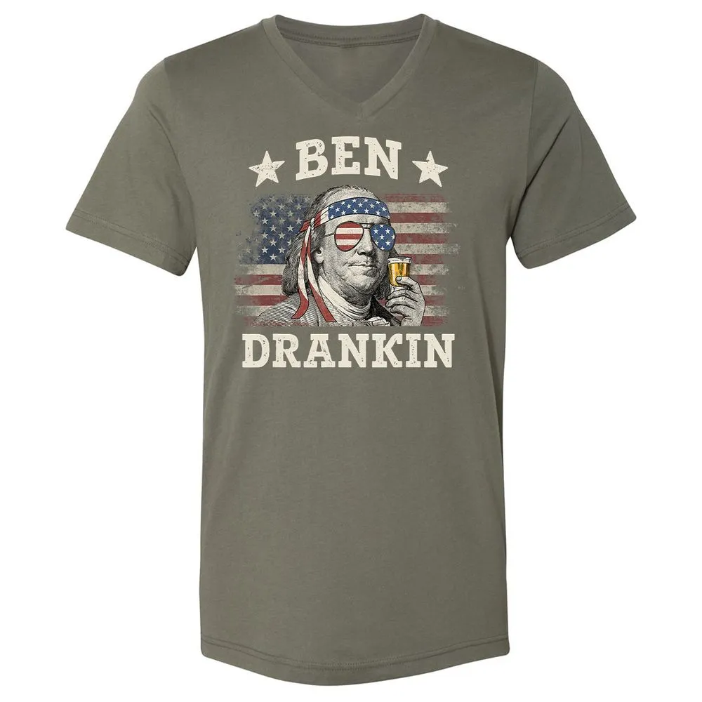 Unisex V-Neck T-Shirt - 915PASXD - Military Green - 10