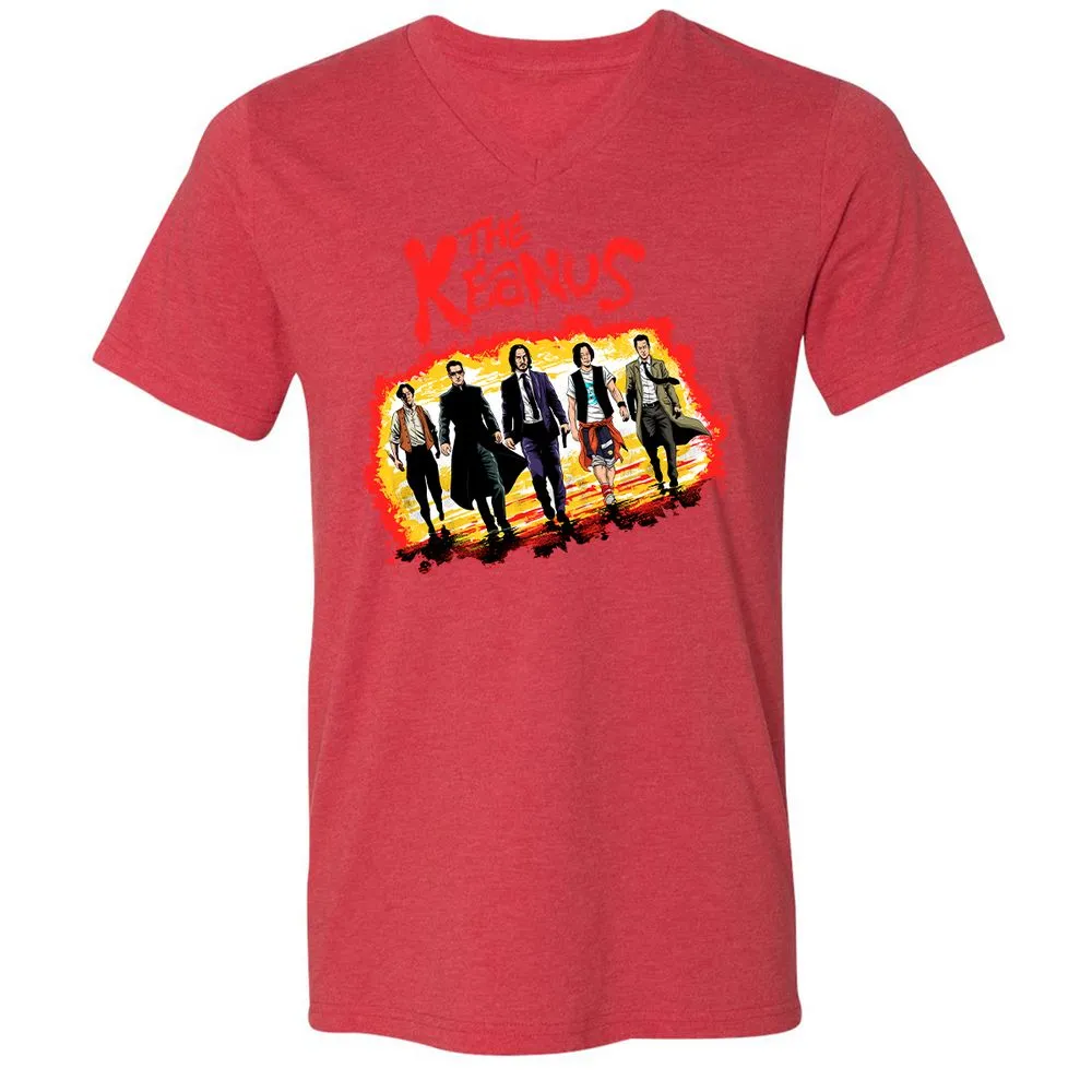 Unisex V-Neck T-Shirt - H3EJ3UFF - Heather Red - 16