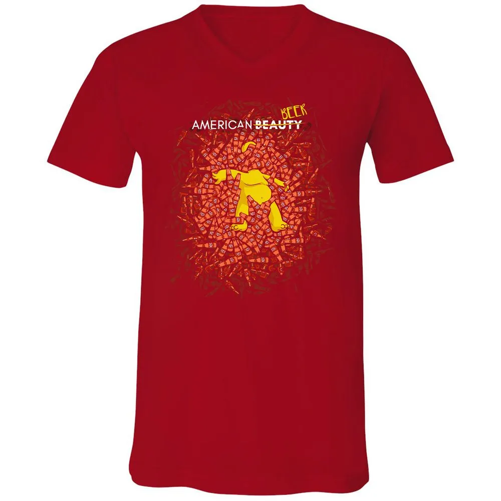 Unisex V-Neck T-Shirt - K9KWGCDF - Red - 3